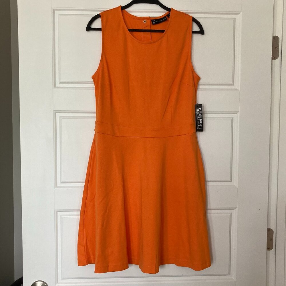NWT NYC Fit & Flare Orange Mini Dress Sz M